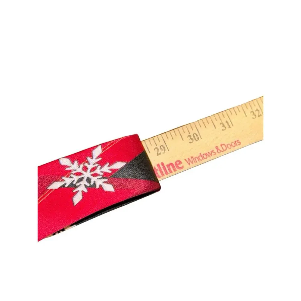 Vintage Holiday Snowflake Necktie Red Black Geometric Print Christmas‎ Party Tie